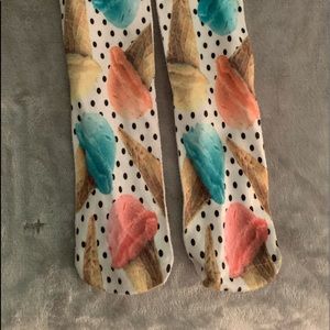 Fun printed Ive cream cones socks Unisex one size